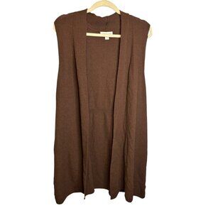 Coldwater Creek Vest Women's Size Large Knit Cardigan Open Front Blue